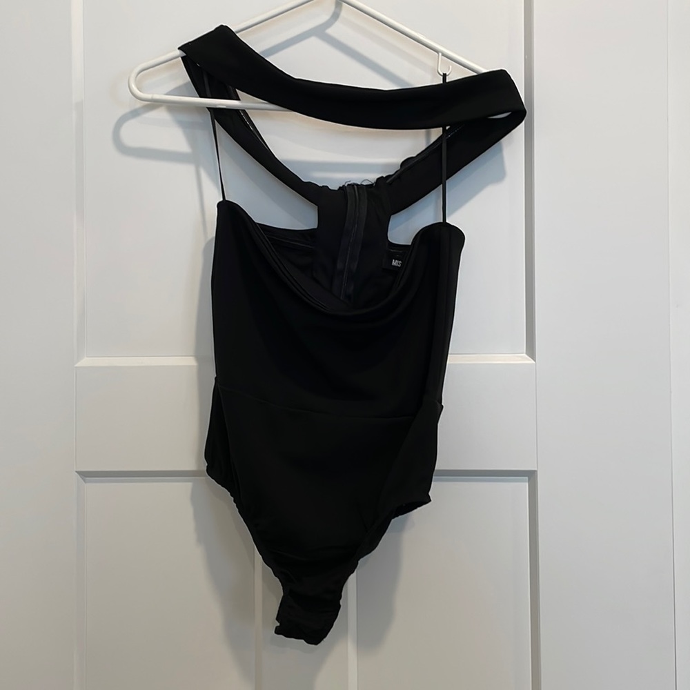 Missguided Black Bardot Cut-Out Bodysuit